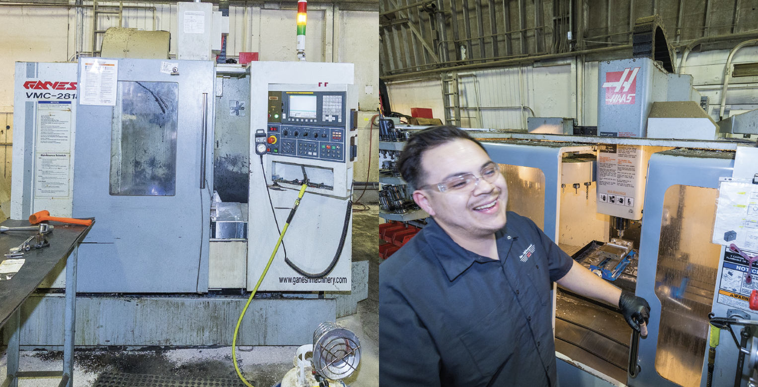 SCI has a combination of Ganesh VMC 2216 and VMC 2218 mills and Haas VF5, VF2 mills.